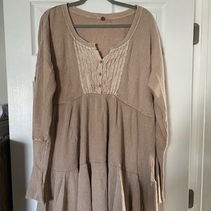 Free people long sleeve babydoll dress